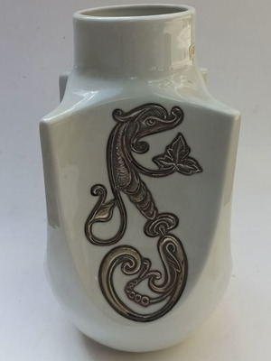 Vergina factory vase with silver used, height 24 cm