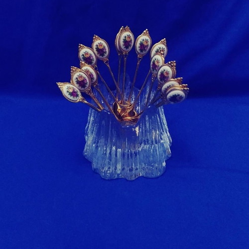Nybro Volcano candle holders set of 3, new, Swedish crystal 80s