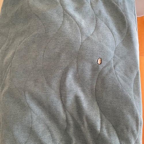 IKEA Nyhamn sofa bed used with foam mattress and blue cover