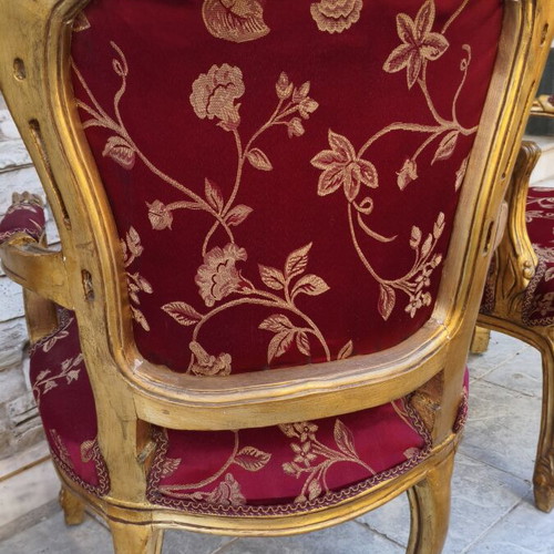 Baroque armchairs like new, set of 2 with brocade upholstery