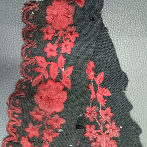 Traditional dress piece used, lower part with embroidery