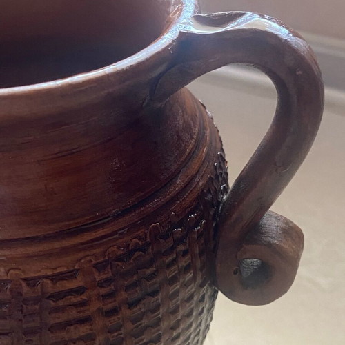 Clay Handmade Amphora Vase like new, vintage with authenticity number