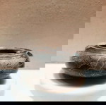 Ръчно изработена издълбана пепелник с камък от Мъртво море като нов