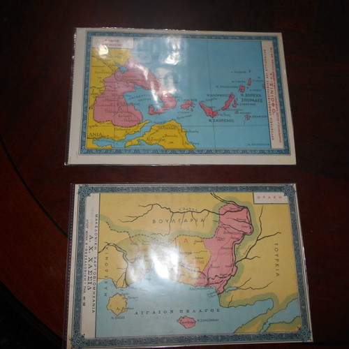 Chromolithograph maps used, pack of 10, old notebook covers