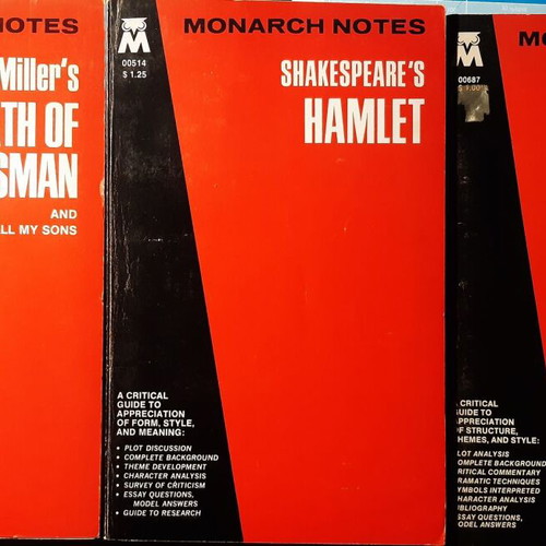 Monarch Notes 3 books like new, Arthur Miller and Shakespeare