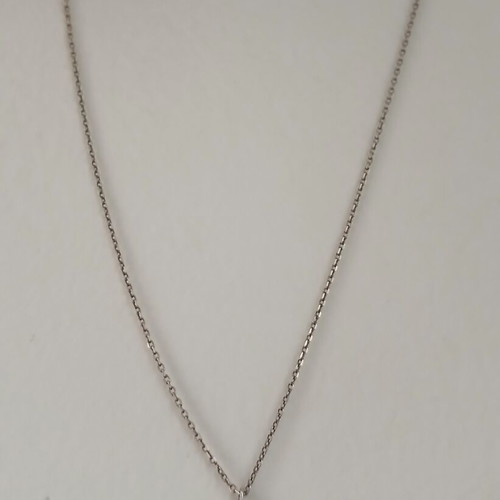 Silver necklace 925 Hamsa with black cubic zirconia pendant like new