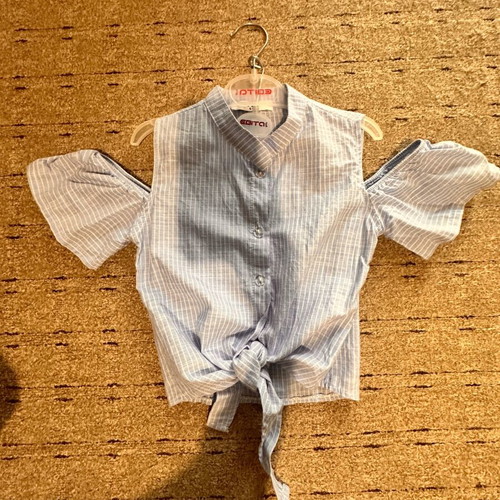 Evita striped blue and white girls' blouse, size 5