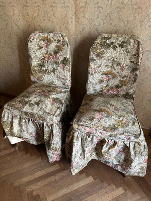 Χειροποίητα καλύμματα φλοράλ για 6 art deco καρέκλες σαν καινούργια