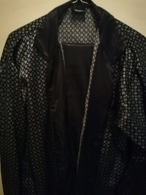 Men's satin pajama large black and blue like new