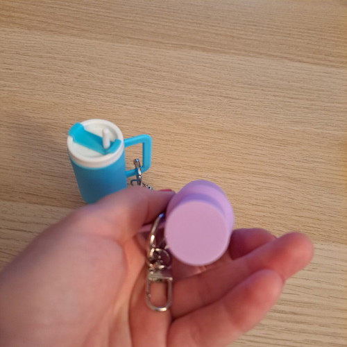 Mini Charm keychains small thermos, pack of 2