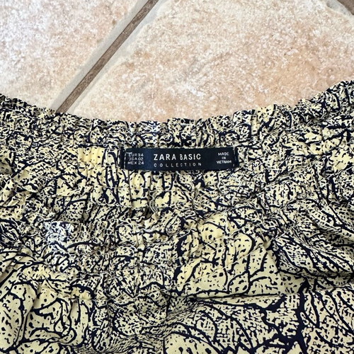 Zara wide pants with floral print like new
