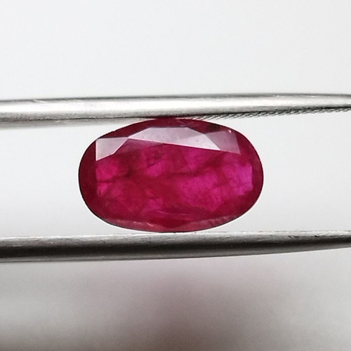 Natural unheated ruby 2.08 carat vivid red oval