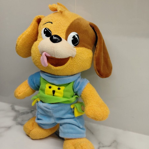 Plush dog with clothes, medium size
