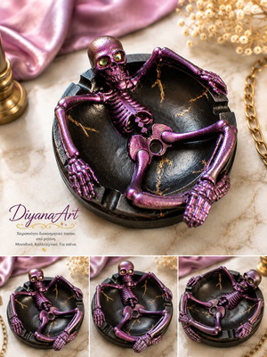 Decorative ashtray handmade from resin