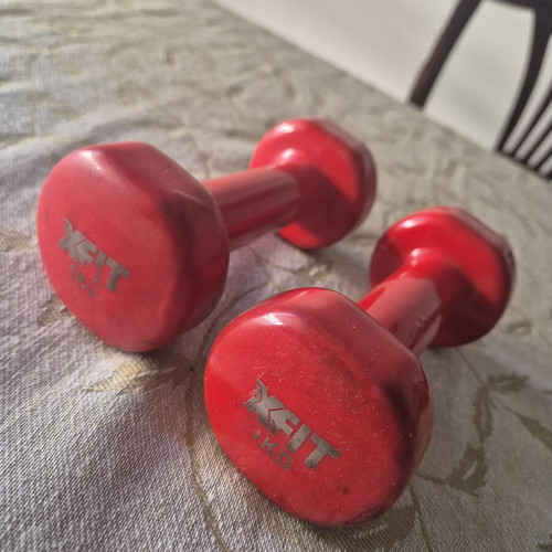 X-FIT dumbbells 1kg each, set of 2