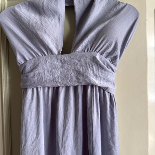 Maxi dress with leg slit like new, turquoise and silver