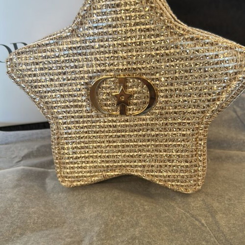 Dior toiletry bag new, knitted, gold star-shaped