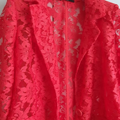 Lace jacket new, red-wine color with shoulder pads