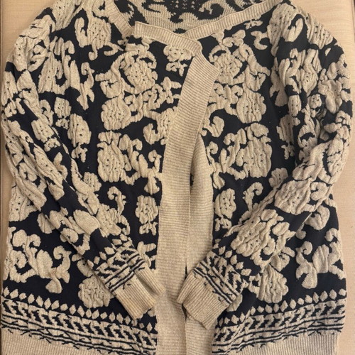 Asymmetric cardigan blue with beige like new