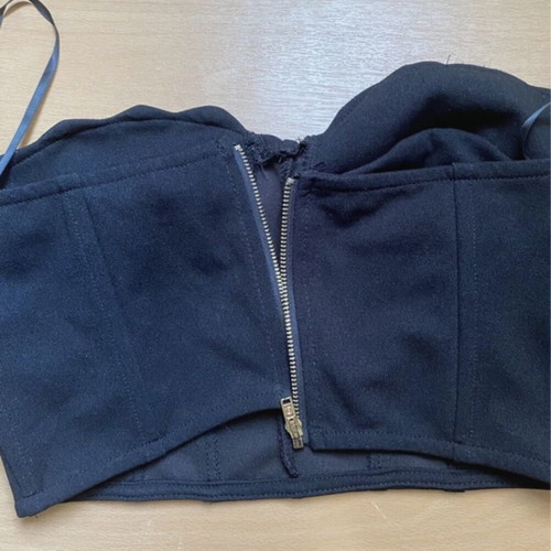 Black strapless top used with back zipper Shein size S