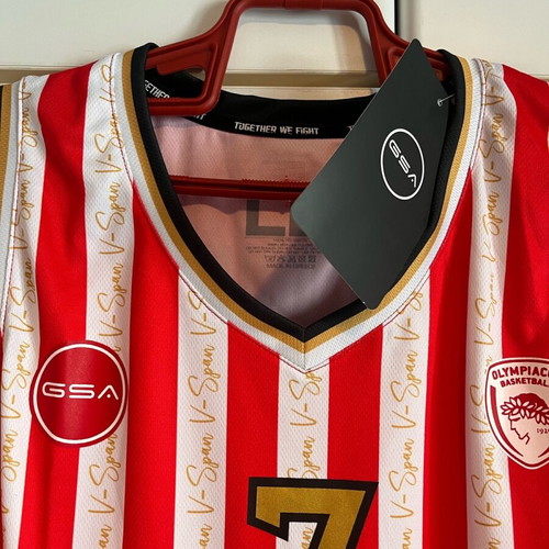 GSA Olympiacos B.C. Anniversary Spanoulis Limited Edition Men's Basketball Jersey New Size Large