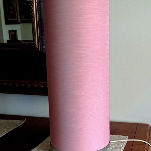 Table lamp tower cylinder 48 cm vintage boho with 2 bulbs, like new