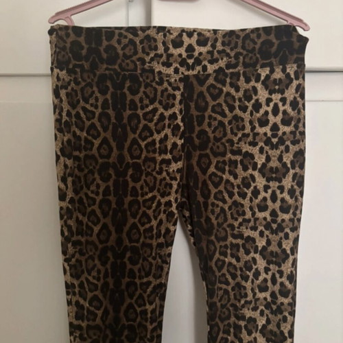 Bellbottom pants leopard print elastic size L/XL like new