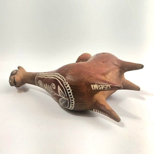 Handmade traditional Peruvian ceramic vessel in llama shape, like new