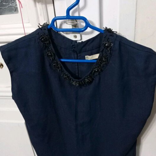 Sfera sleeveless women's blouse like new, dark blue, medium