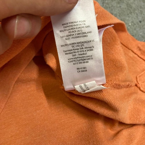 Ralph Lauren Polo shirt, orange, custom fit, size S-L (14-16)