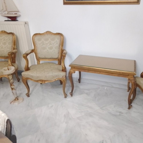 Antique sofa set like new with 3 armchairs and coffee table