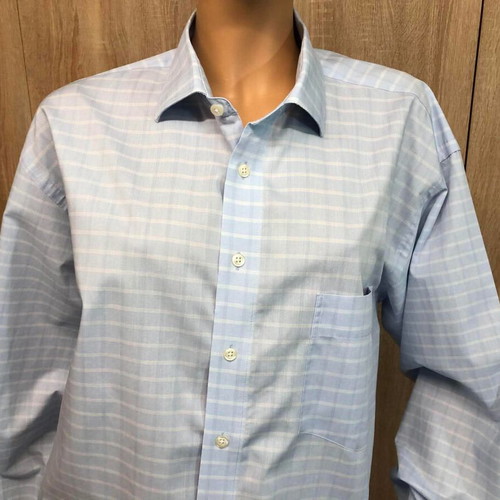 Barisal shirt new, size L/XL, white and blue cotton