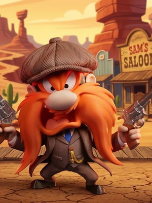 Yosemite Sam collectible figure new, Peaky Blinders style