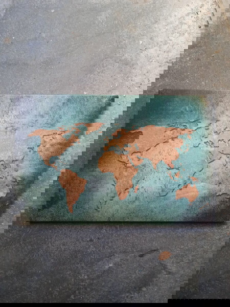 Καμβάς με παγκόσμιο χάρτη 30 x 45.