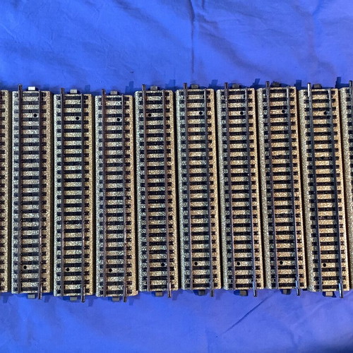Marklin 5106 rails used, set of 10 straight with cross ties