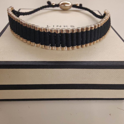 Links of London Sterling Silver S925 Black Corded Friendship Bracelet