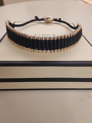 Links of London Sterling Silver S925 Black Corded Friendship Bracelet
