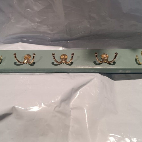Handmade wall hanger 59cm with 5 double hooks