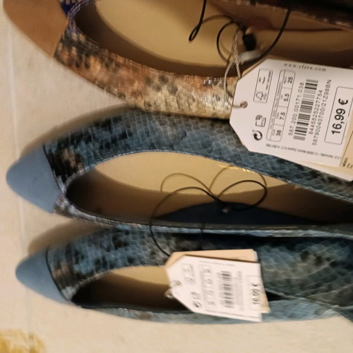 Sfera ballerinas new, pack of 3 pairs size 38, beige and blue