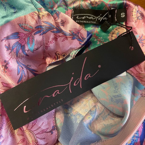 Iraida satin set new, one size top and small skirt