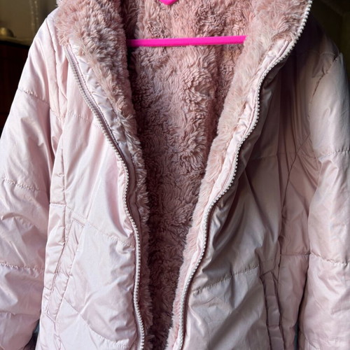 Children's jacket used with fur pink, for ages 7 to 13