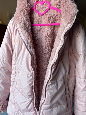 Children's jacket used with fur pink, for ages 7 to 13