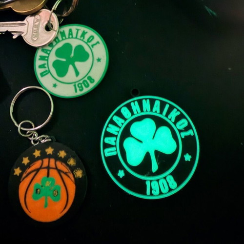 Glow in the dark Panathinaikos keychain like new, official replica