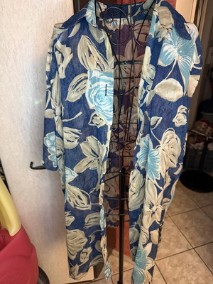 Μπλε floral πουκάμισο, tropical style