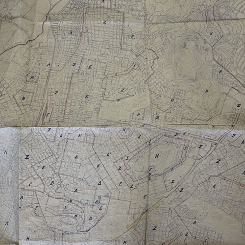 Athens map 1955 used, large size, with wear