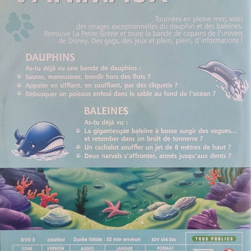 Disney Le Monde Merveilleux Des Animaux DVD used, No 5 dauphins & baleines in French