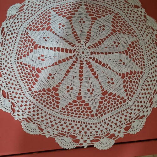Small handmade crochet doilies, set