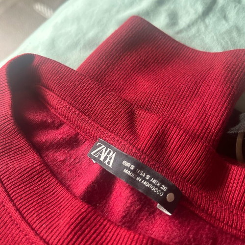 Zara cotton blouse red size S new crop