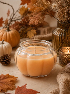 Pumpkin candle made of rapeseed, handmade, 400ml