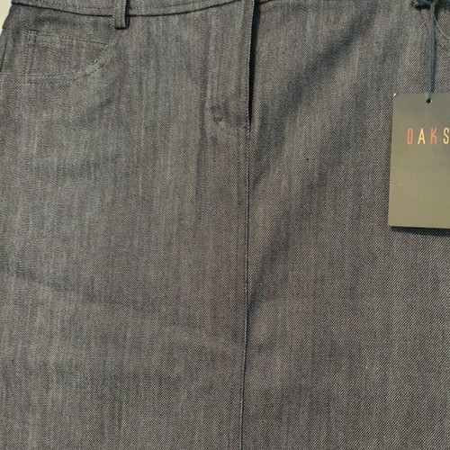 Daks women's denim skirt, dark indigo midi